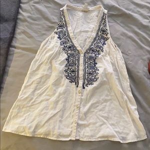 Converse Paisley Embroidered Racerback Style Tank